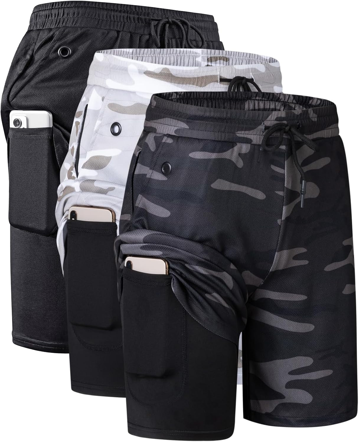 Elevate Your Workout with JWJ Men's 2-in-1 Lightweight 7-Inch Running Shorts Featuring Compression Liner - Ideal for Gym and Outdoor Adventures