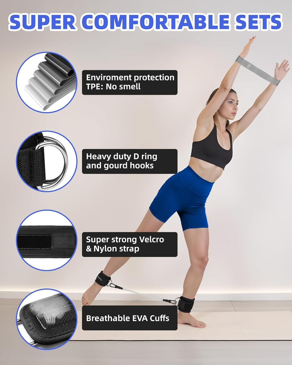 Transform Your Fitness Routine with the Ultimate Adjustable Resistance Bands Set – Perfect for All Levels and Workouts