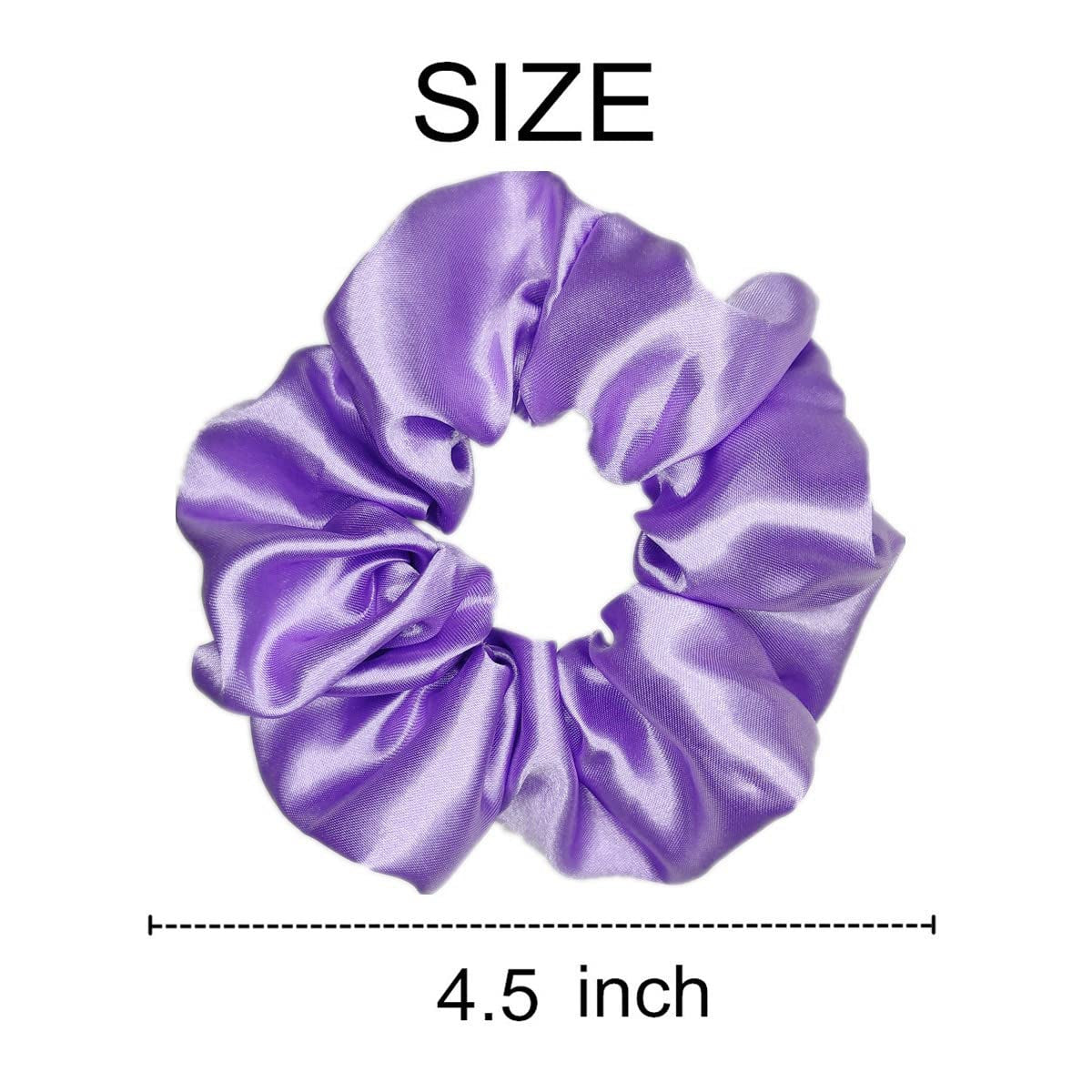 Indulge in Style with Luxurious 6 Pcs Satin Silk Hair Scrunchies - Soft, Stylish Hair Ties in Assorted Purple Shades for Women & Girls