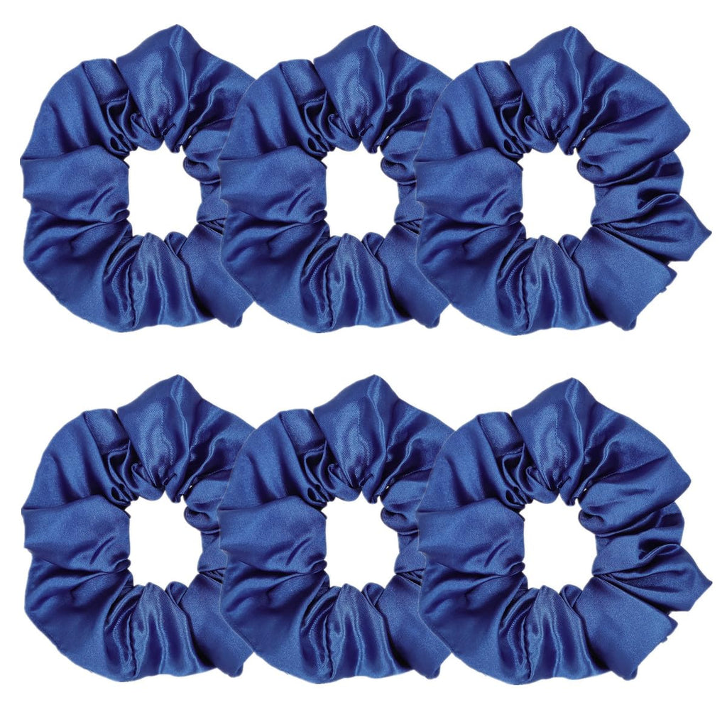 Indulge in Style with Luxurious 6 Pcs Satin Silk Hair Scrunchies - Soft, Stylish Hair Ties in Assorted Purple Shades for Women & Girls