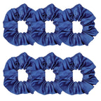 Indulge in Style with Luxurious 6 Pcs Satin Silk Hair Scrunchies - Soft, Stylish Hair Ties in Assorted Purple Shades for Women & Girls