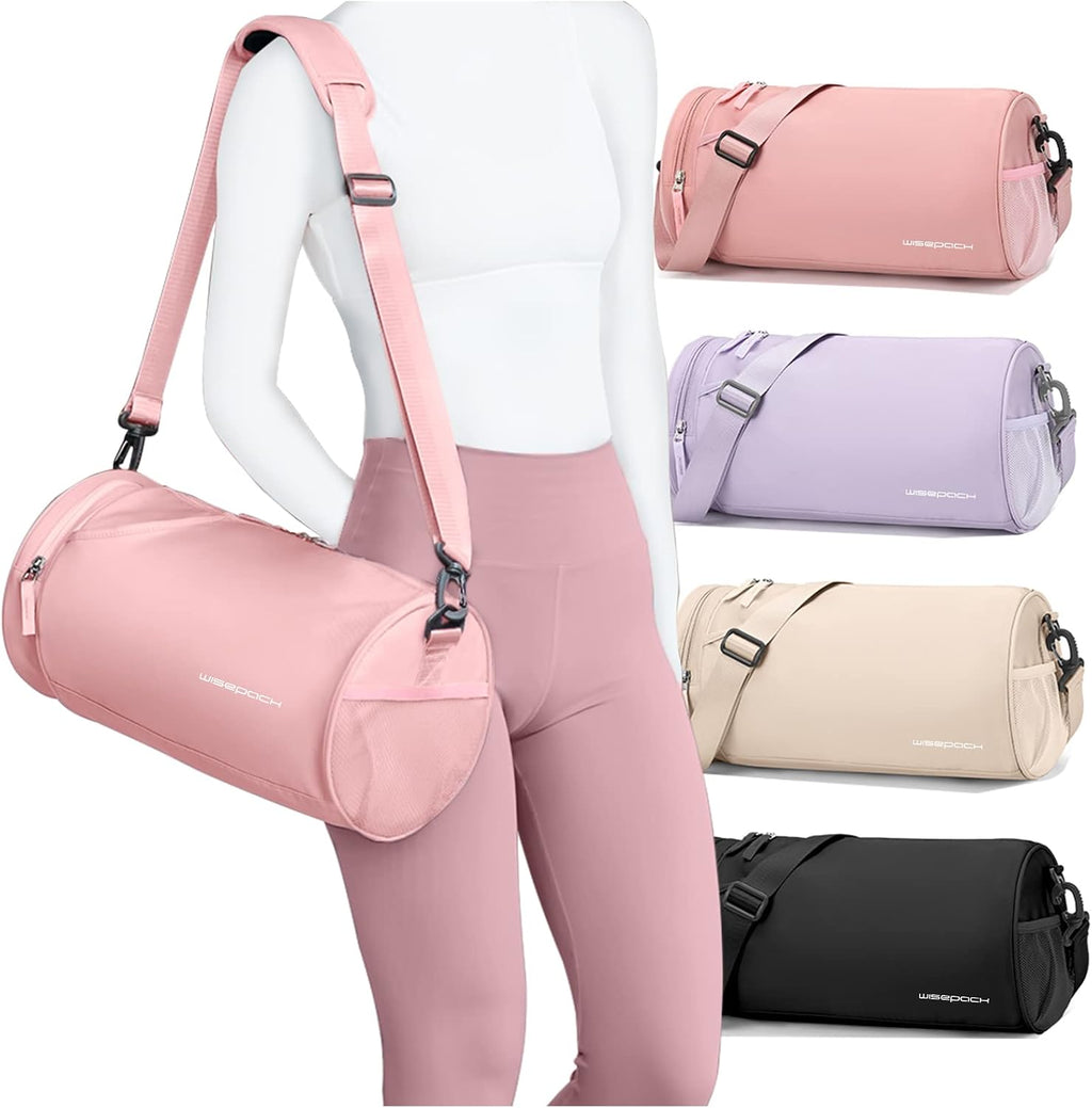 Chic Waterproof Mini Duffle Bag for Women - Ideal Small Gym Bag with Wet Pocket for Dance, Swimming, Yoga & Travel - Sleek Black Design