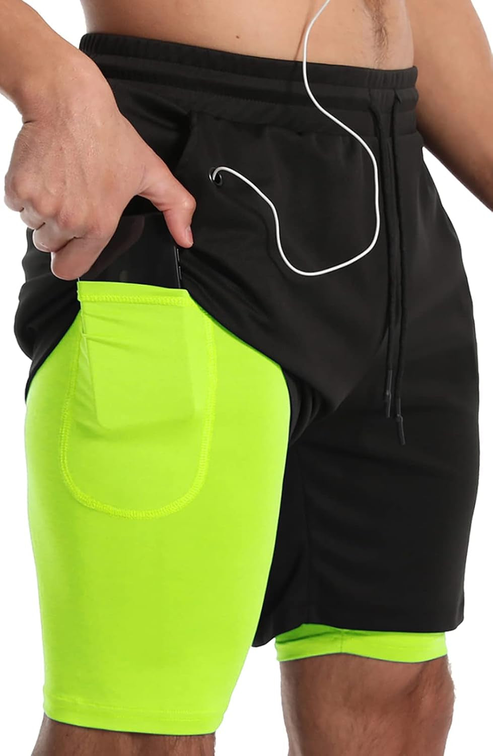 Elevate Your Workout with JWJ Men's 2-in-1 Lightweight 7-Inch Running Shorts Featuring Compression Liner - Ideal for Gym and Outdoor Adventures