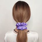 Indulge in Style with Luxurious 6 Pcs Satin Silk Hair Scrunchies - Soft, Stylish Hair Ties in Assorted Purple Shades for Women & Girls