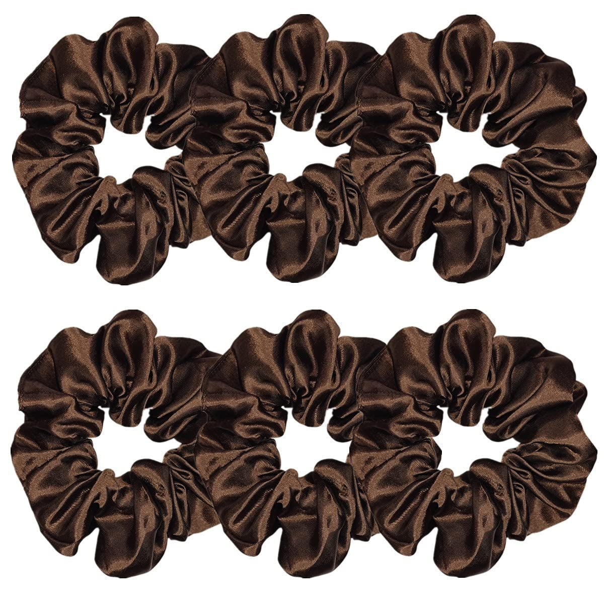 Indulge in Style with Luxurious 6 Pcs Satin Silk Hair Scrunchies - Soft, Stylish Hair Ties in Assorted Purple Shades for Women & Girls