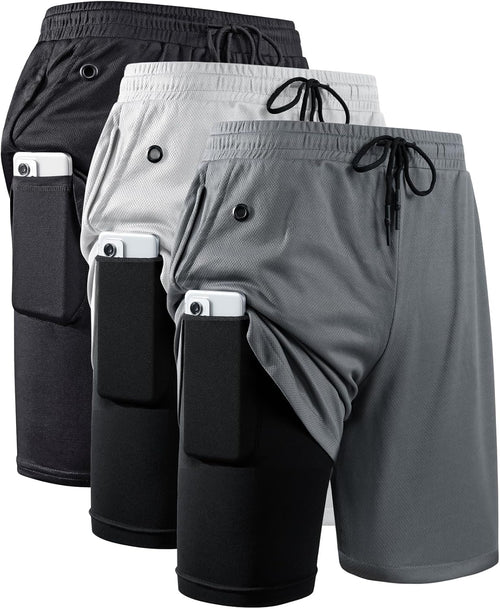 Elevate Your Workout with JWJ Men's 2-in-1 Lightweight 7-Inch Running Shorts Featuring Compression Liner - Ideal for Gym and Outdoor Adventures