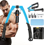 Ultimate 3-in-1 Adjustable Twister Arm Trainer – Hydraulic Resistance Workout Equipment for Full Body Fitness, Includes Ab Roller Wheels and Comfort Knee Pad