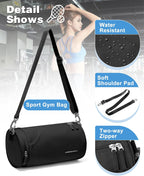 Chic Waterproof Mini Duffle Bag for Women - Ideal Small Gym Bag with Wet Pocket for Dance, Swimming, Yoga & Travel - Sleek Black Design