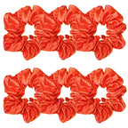 Indulge in Style with Luxurious 6 Pcs Satin Silk Hair Scrunchies - Soft, Stylish Hair Ties in Assorted Purple Shades for Women & Girls