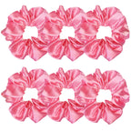 Indulge in Style with Luxurious 6 Pcs Satin Silk Hair Scrunchies - Soft, Stylish Hair Ties in Assorted Purple Shades for Women & Girls
