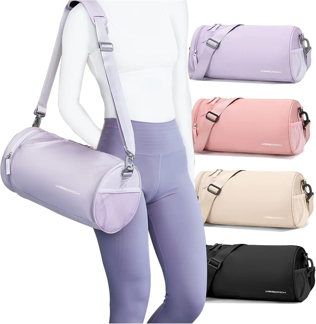 Chic Waterproof Mini Duffle Bag for Women - Ideal Small Gym Bag with Wet Pocket for Dance, Swimming, Yoga & Travel - Sleek Black Design