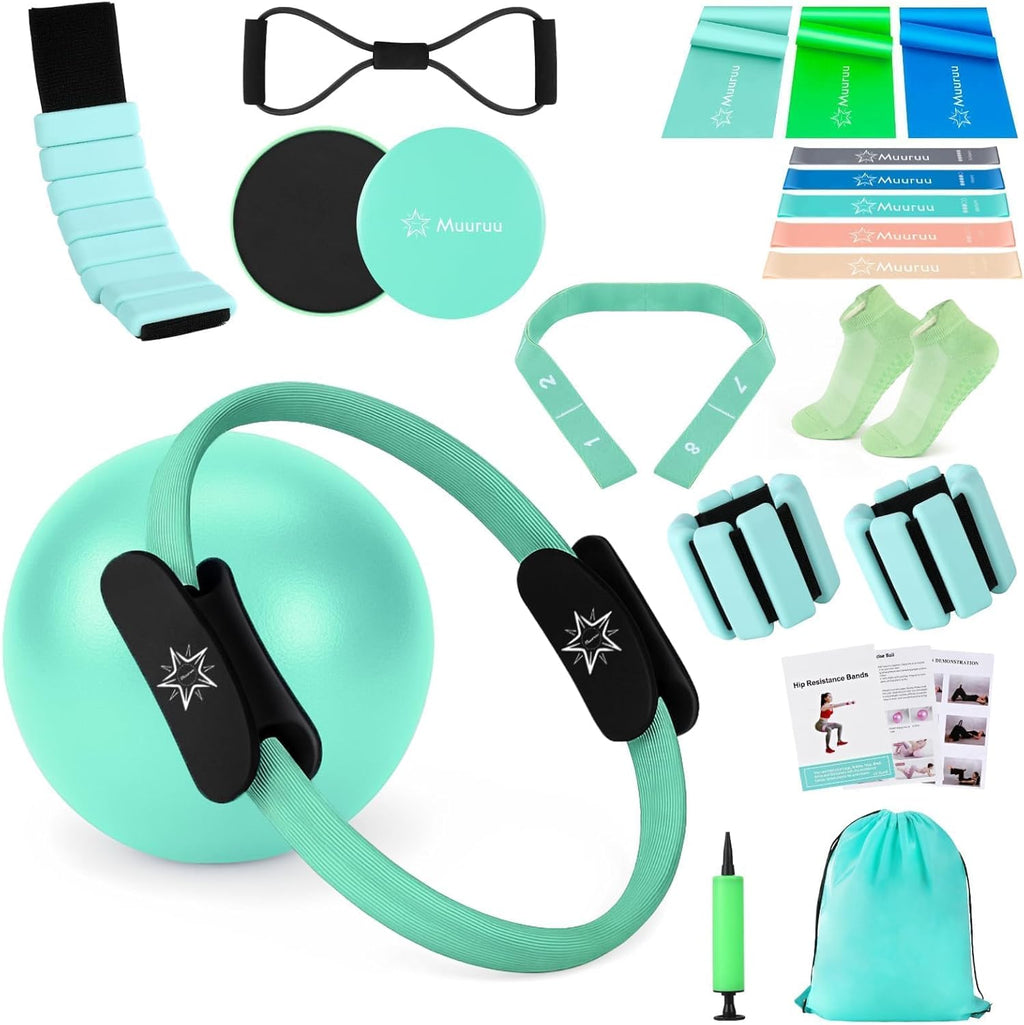Transform Your Fitness Journey: Complete Home Pilates Equipment Kit with Magic Circle, Resistance Bands, Weights & More for Women