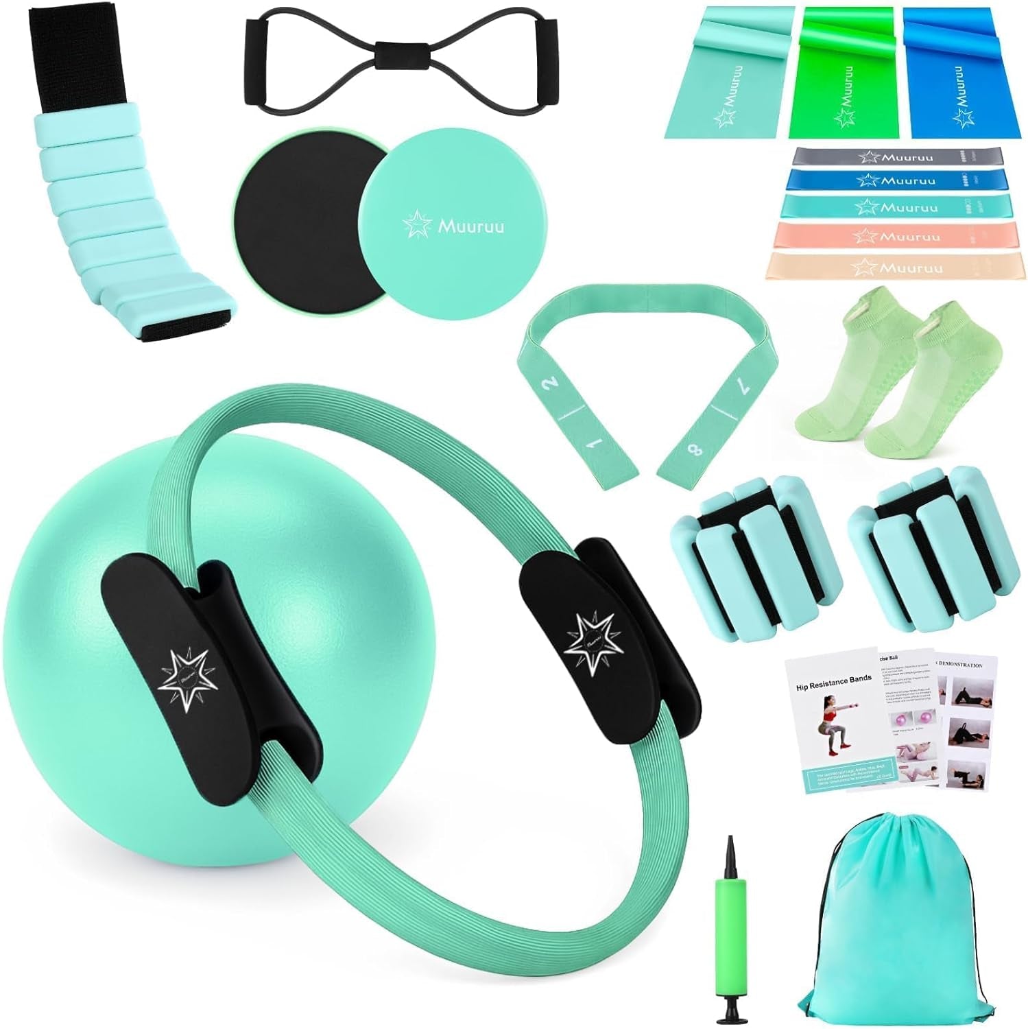 Transform Your Fitness Journey: Complete Home Pilates Equipment Kit with Magic Circle, Resistance Bands, Weights & More for Women
