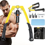 Ultimate 3-in-1 Adjustable Twister Arm Trainer – Hydraulic Resistance Workout Equipment for Full Body Fitness, Includes Ab Roller Wheels and Comfort Knee Pad