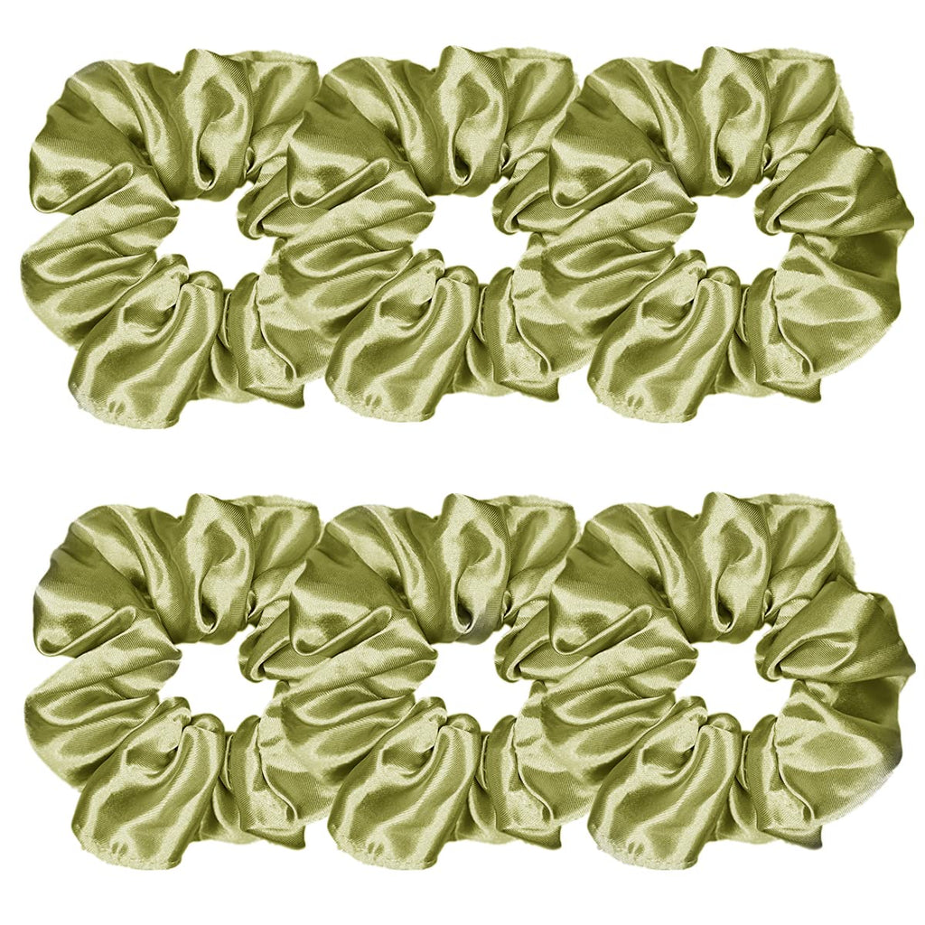 Indulge in Style with Luxurious 6 Pcs Satin Silk Hair Scrunchies - Soft, Stylish Hair Ties in Assorted Purple Shades for Women & Girls
