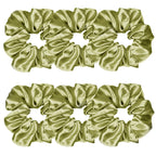 Indulge in Style with Luxurious 6 Pcs Satin Silk Hair Scrunchies - Soft, Stylish Hair Ties in Assorted Purple Shades for Women & Girls