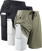 Elevate Your Workout with JWJ Men's 2-in-1 Lightweight 7-Inch Running Shorts Featuring Compression Liner - Ideal for Gym and Outdoor Adventures