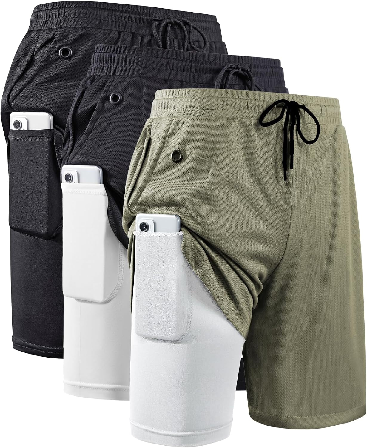 Elevate Your Workout with JWJ Men's 2-in-1 Lightweight 7-Inch Running Shorts Featuring Compression Liner - Ideal for Gym and Outdoor Adventures