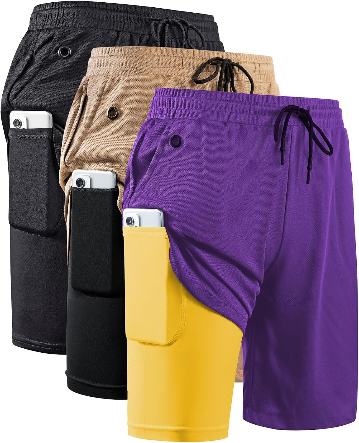 Elevate Your Workout with JWJ Men's 2-in-1 Lightweight 7-Inch Running Shorts Featuring Compression Liner - Ideal for Gym and Outdoor Adventures