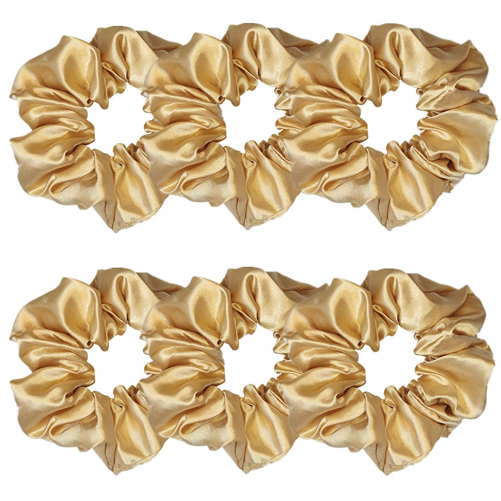 Indulge in Style with Luxurious 6 Pcs Satin Silk Hair Scrunchies - Soft, Stylish Hair Ties in Assorted Purple Shades for Women & Girls