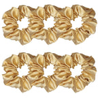 Indulge in Style with Luxurious 6 Pcs Satin Silk Hair Scrunchies - Soft, Stylish Hair Ties in Assorted Purple Shades for Women & Girls