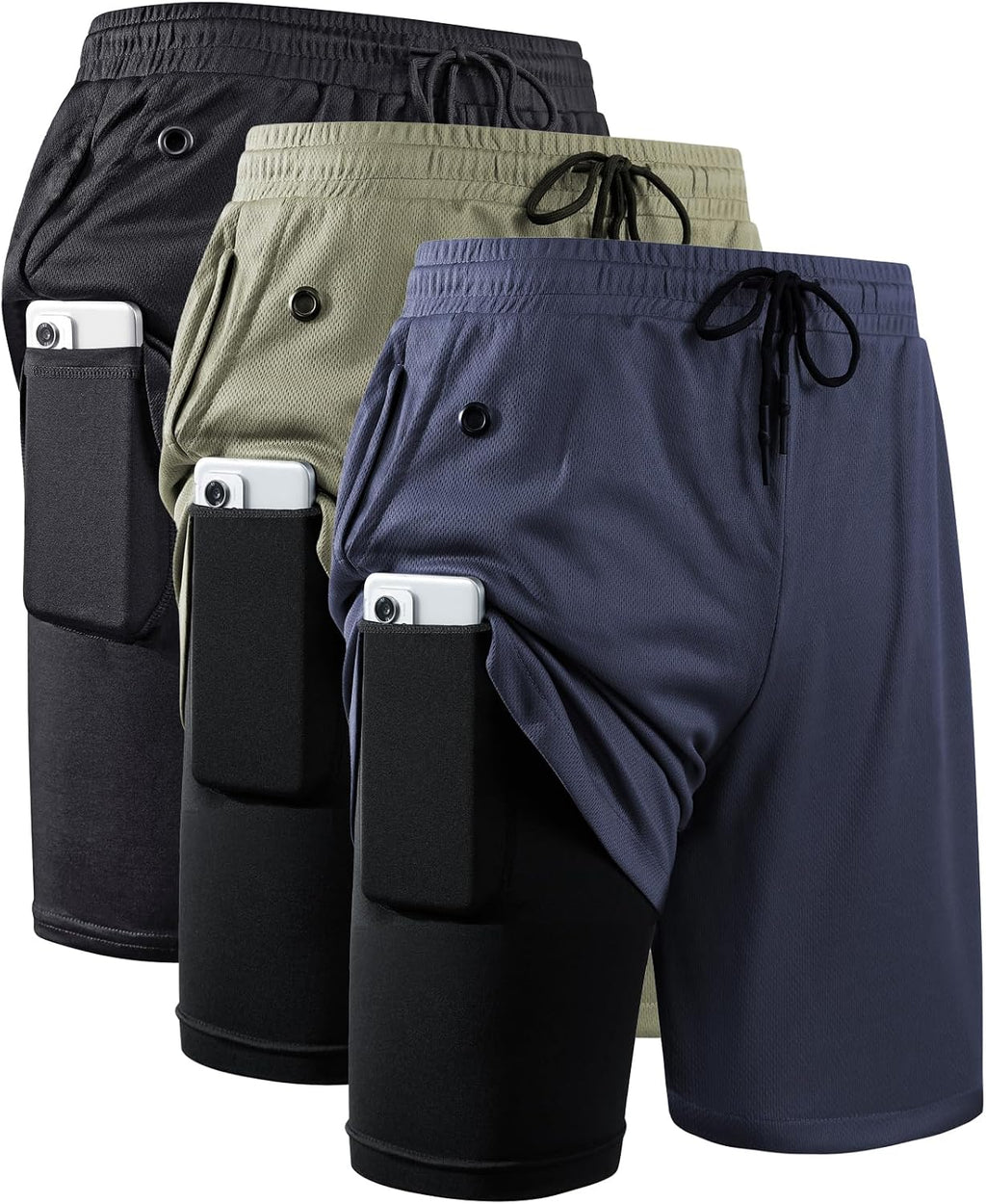 Elevate Your Workout with JWJ Men's 2-in-1 Lightweight 7-Inch Running Shorts Featuring Compression Liner - Ideal for Gym and Outdoor Adventures